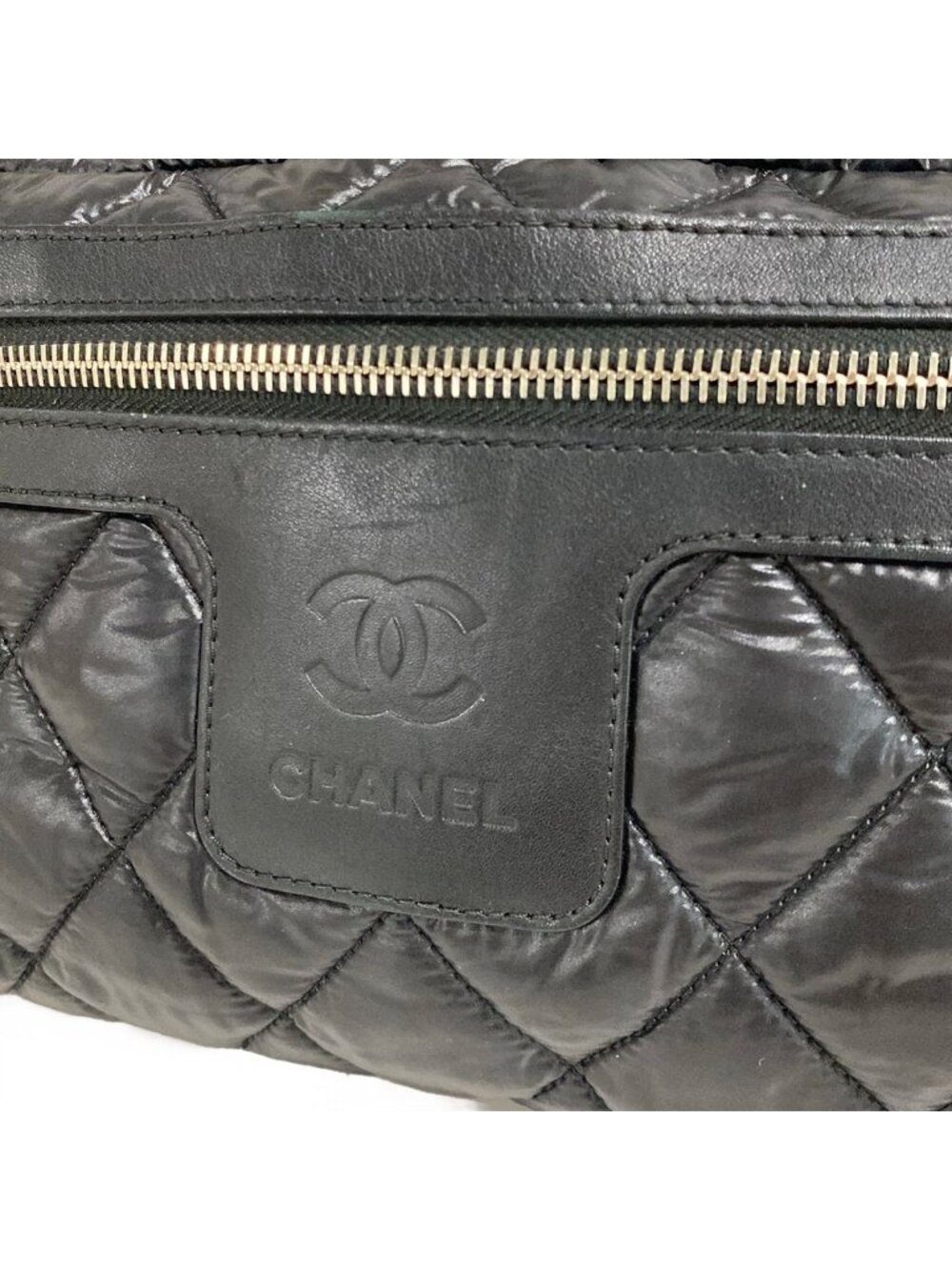 Chanel Tote Coco Cocoon PM Black CC Logo Leather - Picture 13 of 15